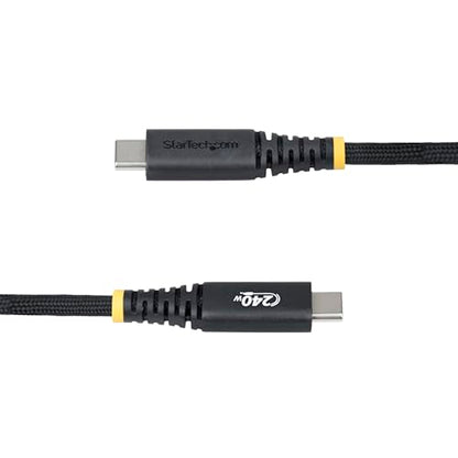 StarTech 10ft/3m USB-C to USB-C Screw Locking Cable (S2CEPR3M-USBSL-CABLE) | USB-IF Certified, 240W 5A PD 3.1 EPR, Side screw locking, USB 2.0 480Mbps, Ultra-Flexible, 2.0 Laptop, M2 screw lock, Black - size: 10 ft