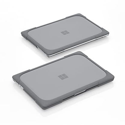 Batianda Durable Stand Case for Microsoft Surface Laptop 13.5 Inch, Grey | Fits Surface Laptop 3/4/5 13.5" with Alcantara Palm Rest, Heavy Duty Ergonomic Foldable Stand, TPU Bumper, Matte Hard Shell - color: Gray, size: with Alcantara material Palm Rest