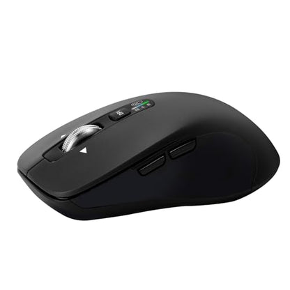 CITLLA Wireless Bluetooth Mouse (USB + BT1 + BT2), Full Size, 4-Way Scrolling, Multi-Device Silent Mouse for Computer, Laptop, iPad, MacBook (Black) - color: Black