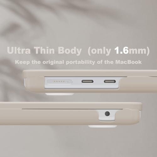 CISSOOK Compatible with MacBook Air 13.6 inch Case 2026 2025 2024 2023 2022 | A3449 A3240 A3113 A2681, 5in1 Set Hard Shell Case Keyboard Cover for MacBook Air 13 inch M2 M3 M4 M5, Beige - color: Air13.6inch-Beige