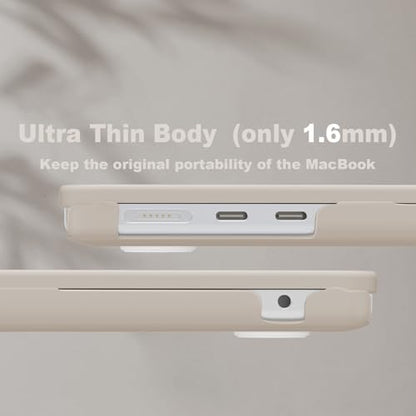CISSOOK Compatible with MacBook Air 13.6 inch Case 2026 2025 2024 2023 2022 | A3449 A3240 A3113 A2681, 5in1 Set Hard Shell Case Keyboard Cover for MacBook Air 13 inch M2 M3 M4 M5, Beige - color: Air13.6inch-Beige