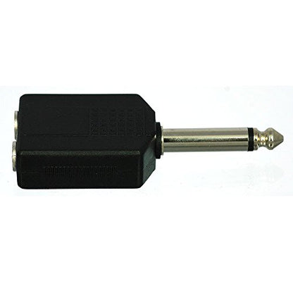 CESS 6.35mm 1/4 Inch TS Male to Dual TS Female Splitter Adapter, 2 Pack