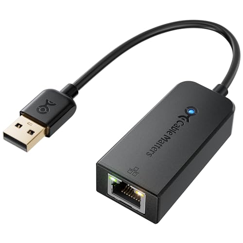 Cable Matters USB 2.0 to Ethernet Adapter, Plug & Play | PXE MAC Address Clone, 10/100 Mbps, for Laptop, No Power/Charging, Not for Roku/Fire TV/Nintendo - size: 1-Pack