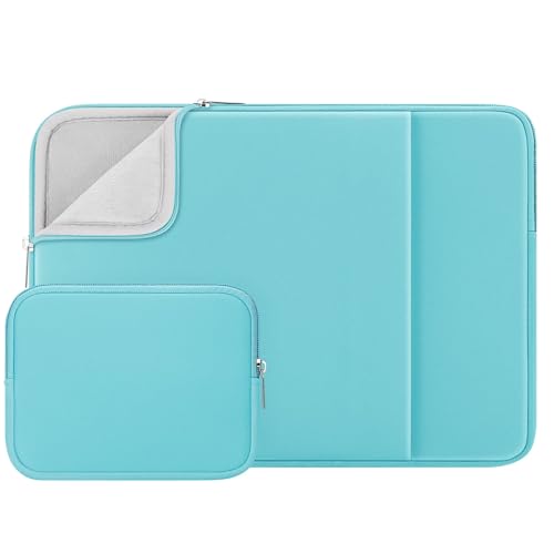 RAINYEAR 13 Inch Laptop Sleeve Case with Pocket & Accessories Pouch, Blue | Protective Soft Fluffy Lining Carrying Bag for 13.3 Inch MacBook Air/Pro M1 M2 M3 M4 M5 A3449 A3240 A3113 A2681 A2338 - color: Blue(Upgraded Version), size: 13"