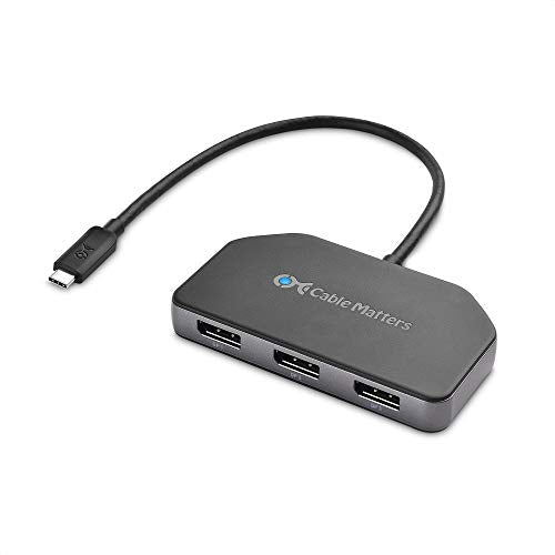 Cable Matters Windows Only Triple Monitor USB C Hub, 3X DisplayPort | 100W Charging, 8K@30Hz / 4K@120Hz HDR, Thunderbolt 4/USB4 Compatible, for Surface Pro/XPS