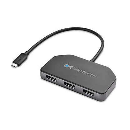 Cable Matters Windows Only Triple Monitor USB C Hub, 3X DisplayPort | 100W Charging, 8K@30Hz / 4K@120Hz HDR, Thunderbolt 4/USB4 Compatible, for Surface Pro/XPS