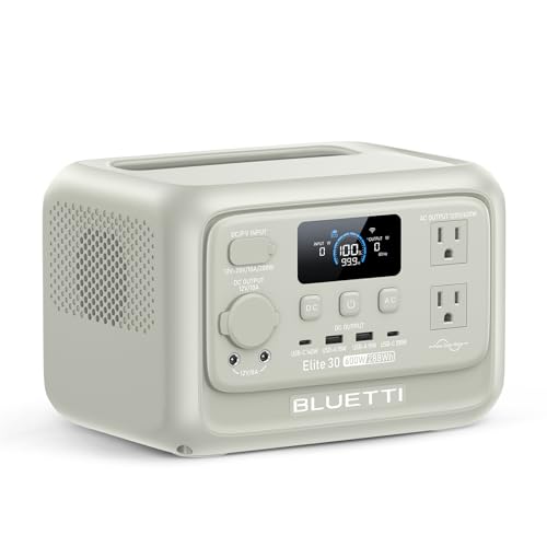 BLUETTI Elite 30 V2 Portable Power Station 288Wh 600W LFP Solar Generator | AC Outlet (Power Lifting 1500W), UPS, Fast Charge Battery Backup for Camping, Road Trip, Emergency - style: BLUETTI Elite 30 V2 Light Sand Grey