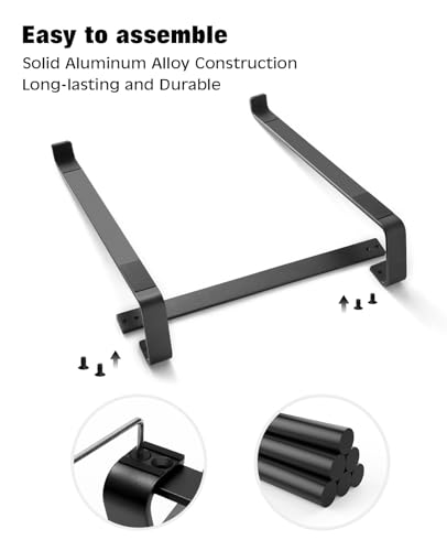 Thibault Laptop Stand for Desk - Aluminum Ergonomic Computer Stand，Laptop Riser, Cooling Laptop Holder, Compatible with MacBook Air Pro/Dell/HP/Lenovo/Alienware and 13-17 inches Laptops, Blue-Black - color: Blue Black
