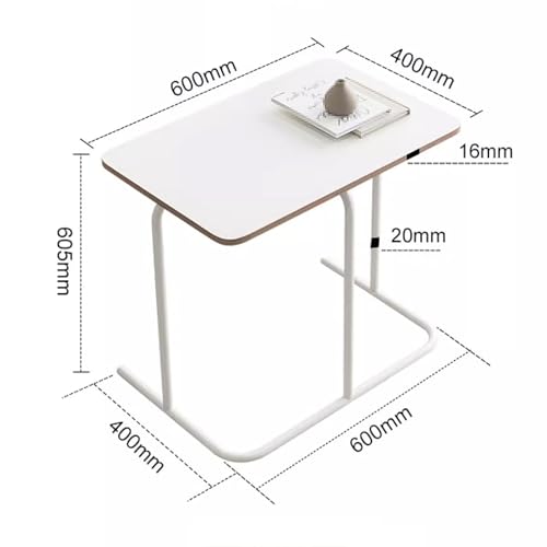 Hospital Bed Tables Particleboard Nightstand, Laptop Bedside Table, C Shaped Side Table, Home Work Sofa Side Table with Silent Feet for Home, Hospitals(60x40x60.5cm) - size: 60x40x60.5cm