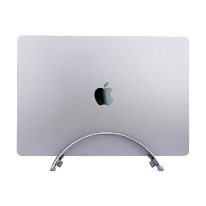 Adjustable Vertical Laptop Stand - 6061 Aluminum, CNC Precision, Anodized Finish, Fits All Laptops Including 17-inch, Ventilated Design, Anti-Slip Silicone Pads, ARC Shaped Stands - color: Space Gray