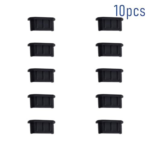 10 PCS Mini-HDMI Port Anti-dust Plugs, Silicone Covers Caps Stoppers, Port Protector for TV Computer Digital Socket Printer, 0.39 x 0.1 (LxW) - size: Mini-HDMI/Black/10 PCS