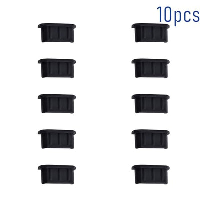 10 PCS Mini-HDMI Port Anti-dust Plugs, Silicone Covers Caps Stoppers, Port Protector for TV Computer Digital Socket Printer, 0.39 x 0.1 (LxW) - size: Mini-HDMI/Black/10 PCS