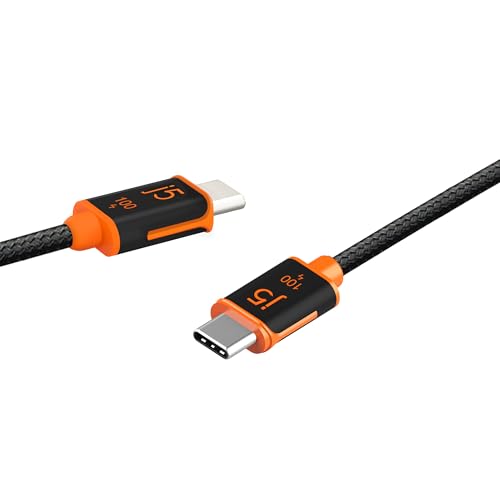 j5create USB C to USB C 100W Fast Charging Cable | 5.9ft / 1.8m, Double Braided, for Samsung Galaxy, iPad Pro, iPad mini, Tablet, Laptop, Chromebook, MacBook Pro (JUCX25L18)