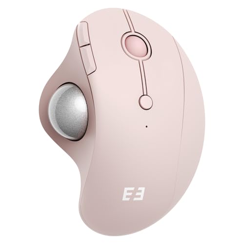 seenda Wireless Trackball Mouse, Ergonomic Bluetooth Rollerball,Rose Pink | USB-C rechargeable, 3-device Bluetooth+2.4G USB, thumb control, 5-level DPI and space-saving comfort for laptop, PC and Mac. - color: Rose Pink