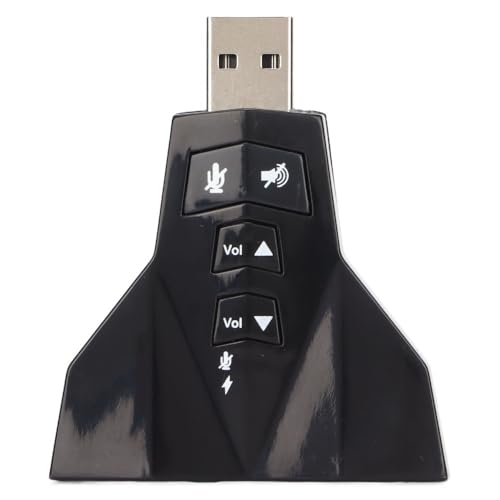 USB Sound Card Virtual 7.1 Channel – External Stereo Adapter for Headphone and Microphone, Plug and Play for Windows PC, Laptop