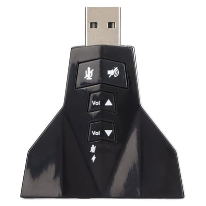 USB Sound Card Virtual 7.1 Channel – External Stereo Adapter for Headphone and Microphone, Plug and Play for Windows PC, Laptop