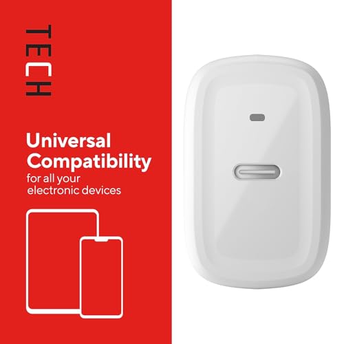 Staples TECH 25W USB‑C Fast Charger – GaN Compact Wall Adapter with Charging Cable, PD Fast Charging for iPhone, Samsung, iPad & USB‑C Devices - style: 25 Watt