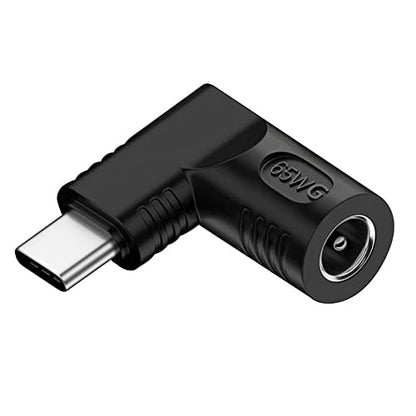DC Jack 5.5x2.1mm Input to USB-C Type-C Angled 90 Degree Power Plug Charge Adapter for Laptop Phone - style: 5.5x2.1mm