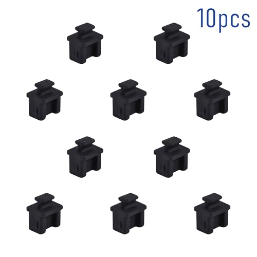 10 PCS SFP-B Port Anti-dust Plugs, Silicone Covers Caps Stoppers, Port Protector for Ethernet SFP Port, 0.55 x 0.47 x 0.67 (LxWxH) - size: SFP-B/Black/10 PCS