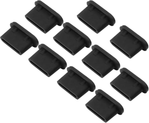 10Pcs Black Type-C Dust Plug Smart Phone Accessories, USB Charging Port Protector Silicone Cover Maintenance, Upkeep and Repairs Cell Phone Anti-Dust Plugs