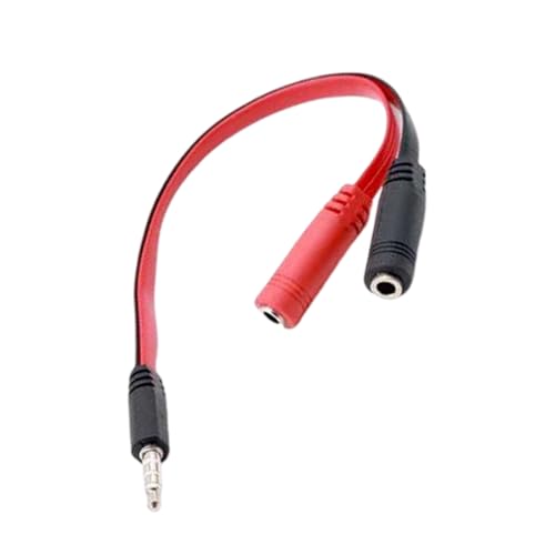 3.5MM Auditory Y Splitter Cable 20CM 1 Male/Female to 2 Male/Female for Headphones and Microphone Flat Wire Headsets Microphone - color: 2 female and 1 male