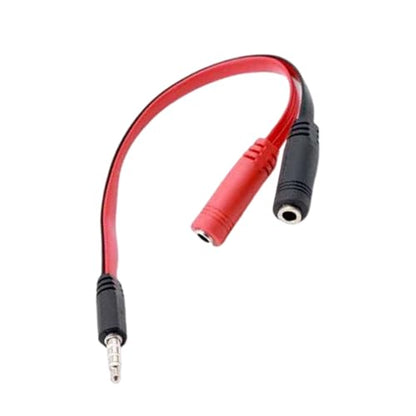 3.5MM Auditory Y Splitter Cable 20CM 1 Male/Female to 2 Male/Female for Headphones and Microphone Flat Wire Headsets Microphone - color: 2 female and 1 male