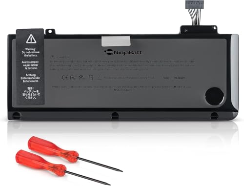 NinjaBatt Battery for Apple MacBook Pro 13" A1278 A1322 Mid 2012 2011 | Fits Early 2011 Late 2011 2010 2009 661-5557 MC375LL/A MB990J/A MB991J/A MC700J/A – Li-po 76.56Wh 11.6V 12-month warranty - size: A1278 A1322