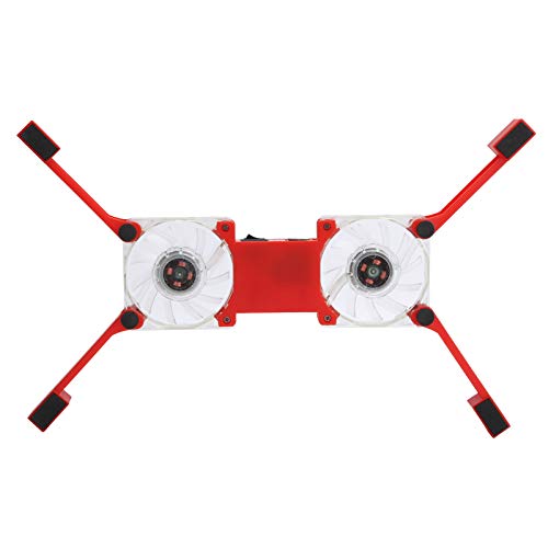 SUNGOOYUE Laptop Cooling Pad, Dual USB Fans LED Light Foldable Stand with Anti Skid Pads for 1217 Inch Notebooks Computer (Red) - color: Red