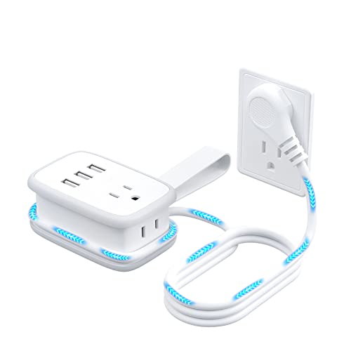 Travel Power Strip with USB Ports, NTONPOWER 2 Widely Outlets 3 USB with 3FT Short Extension Cord Flat Plug, Mini Power Strip Flat Plug, Portable Small Size for Travel Cruise Essentials, White - size: 1 Pack 2 Outlets 3 USB-A, style: 15W-White