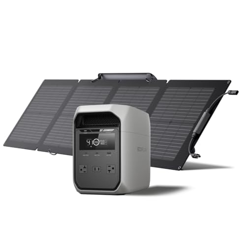 EF ECOFLOW Solar Generator Delta 3 Classic with 110W Solar Panel, 1024Wh | 1800W AC (3600W Surge)/100W USB-C Output, LFP Battery Portable Power Station, 10ms UPS, 1 Hr Fast Charge for Home, Camping&RV - style: DELTA 3 Classic+110W