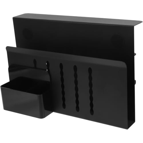 Lurrose Desk Laptop Mount Clamp with Non-Slip Pad, Carbon Steel Laptop Holder and Versatile Accessory for Living Room Table and Desk, Black Vertical Organizer