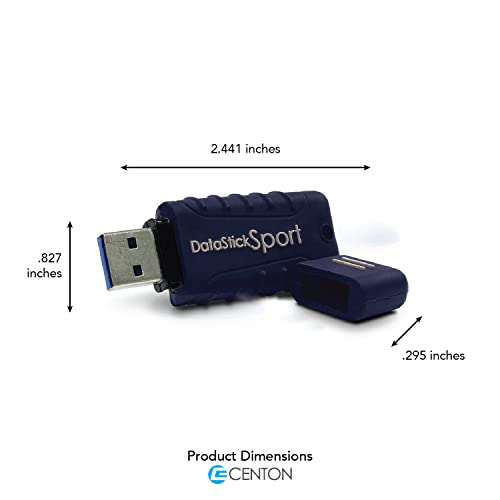 Water Resistant 64GB DataStick Sport by Centon, 5 Pack, USB 3.2 Gen1 Flash Drive Memory Stick for Storage and Backup - size: 64 GB, style: Pack of 5