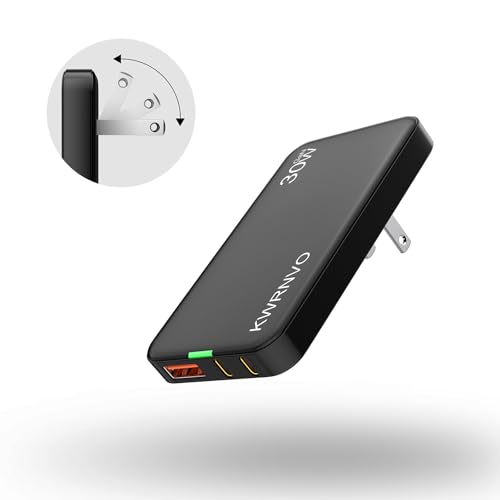 Flat USB Wall Charger, 3 Ports Ultra-Slim Fast Wall Charger for Pixelbook, iPad Pro, iPhone 17/16/15/14 Black - color: Black, size: 30W