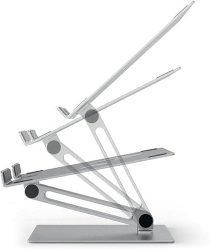 Durable Folding Adjustable Laptop & Tablet Holder - Non Slip Silver Aluminum Laptop Mount for 10" - 17" Laptops - Portable Laptop Stand Folds for Easy Storage