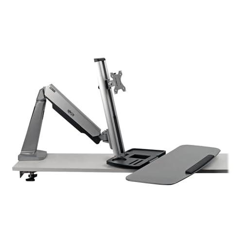 Tripp Lite Desk Mount for Sit Stand Desktop Workstation Height-Adjustable Standing Desk, Single Display (WWSS1332C) - style: Desk-Clamp w/ Mount 13-32"