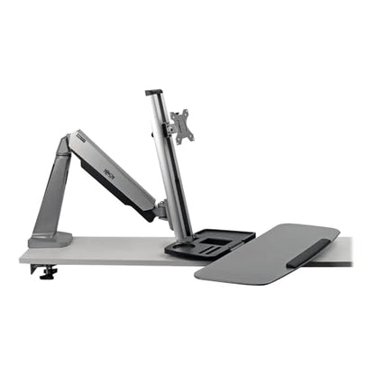 Tripp Lite Desk Mount for Sit Stand Desktop Workstation Height-Adjustable Standing Desk, Single Display (WWSS1332C) - style: Desk-Clamp w/ Mount 13-32"