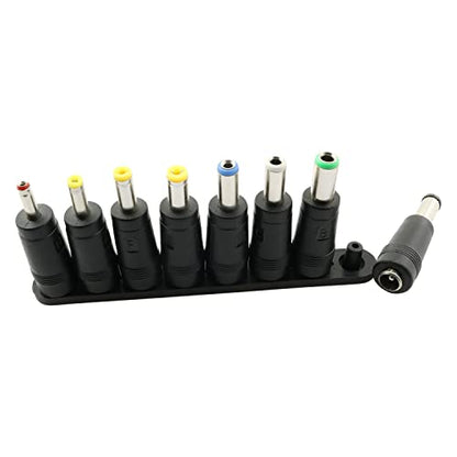 ZYAMY 8-in-1 Universal DC Plugs Power Adapter Conversion Head 5.5mm x 2.1mm Female to Male Power Supply Adapter Jack Connector Tips for Laptop