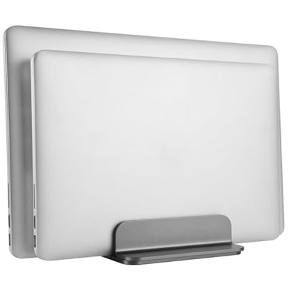 Dual-Slot Vertical Laptop Stand Aluminum Alloy Notebook Mount Base for Desk Use, Vertical Tablet Dock Compatible with Popular Laptops, Portable Cooling Holder for Office and Home