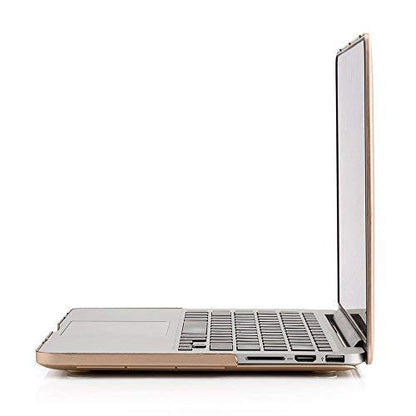 RUBAN Case for Old MacBook Pro 13 inch (A1502 & A1425 Models) 2015 2014 2013 2012, Plastic Hard Shell Case & Keyboard Cover for Old Version Mac Pro Retina 13 Inch, Gold - color: Gold