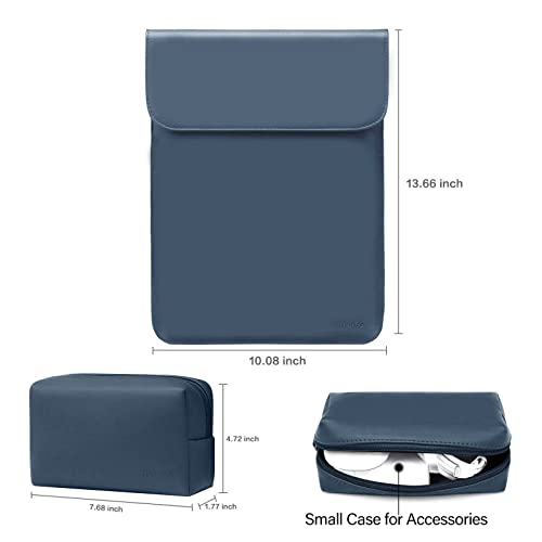 MOSISO Laptop Case 13.3 inch, 13-13.3 inch Laptop Sleeve Compatible with MacBook Neo 13 A18 Pro A3404 /Air 13/Pro 13/Pro 14 M5 M4 M3 M2 M1, Faux Suede Leather Case with Small Bag, Peacock Blue - color: Peacock Blue