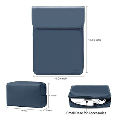 MOSISO Laptop Case 13.3 inch, 13-13.3 inch Laptop Sleeve Compatible with MacBook Neo 13 A18 Pro A3404 /Air 13/Pro 13/Pro 14 M5 M4 M3 M2 M1, Faux Suede Leather Case with Small Bag, Peacock Blue - color: Peacock Blue