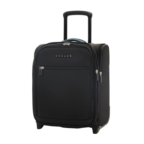 Verage Underseat Carry On Luggage with Wheels,16-Inch Rolling Underseat | Personal Item Bag,Airline Approved, Laptop Compartment, USB Charging Port - color: Black, size: 16-Inch Rolling Underseat