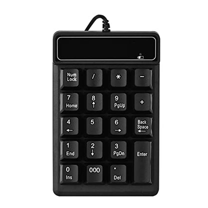 Wired Number Pad, 19 Keys Numeric Keypad with 4.9Ft USB Cable, Plug and Play Portable Financial Accounting Keyboard for Laptop Desktop PC