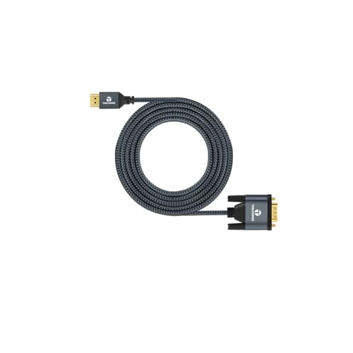 Thsucords HDMI to VGA Cable 3.3FT, Gold Plated Braided HDMI to VGA Cable (Male to Male) Compatible for Computer, Desktop, Laptop, PC, Monitor, Projector - size: 3.3FT, style: 1-Pack