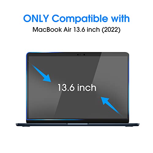 amFilm Screen Protector for MacBook Air 13.6'' M4/M3/M2 Chip Tempered Glass | Scratch Protection, Easy to Instllation & Bubble Free, HD Clear, Ultra Thin (Regular 13.6 inch) - size: Regular 13.6 inch