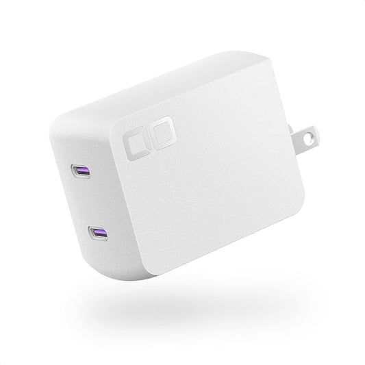 120W USB-C Charger Block, Compact 2-Port GaN Charger with Dual USB-C, High Wattage PD Fast Charging Adapter for MacBook Pro, Windows Laptop, iPhone 15/16, Android, Tablet, NovaPort DUO II 120W (White) - color: White