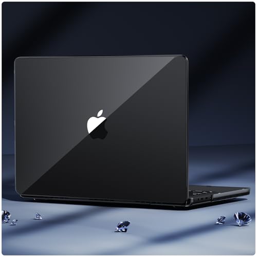 Soonjet for MacBook Pro 14 inch Case M5 M4 M3 M2 M1 Pro/Max 2026-2021 Cover | Crystal Clear Black, Protective Hard Shell Laptop Cover, Ultra Thin Light, Anti Crack, Non Slip, Easy Snap on, Sturdy Plastic - color: Crystal Black