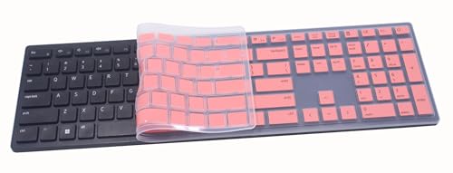 Silicone Keyboard Cover Skin Compatible for Dell Pro KM5221W KB500 KB700 Keyboards & Dell Wireless Bluetooth Keyboard KM7321W (Pink) - color: Pink