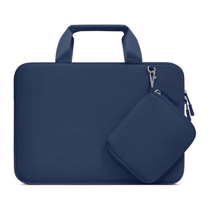 MOSISO Laptop Case 13.3 inch, 13-13.3 inch Laptop Sleeve Bag, Navy Blue | Compatible with MacBook Air/Pro 13 / Pro 14, HP Dell ASUS, Neoprene Carrying Computer Bag with Handle&Detachable Small Case - color: Navy Blue, size: 13.3 inch