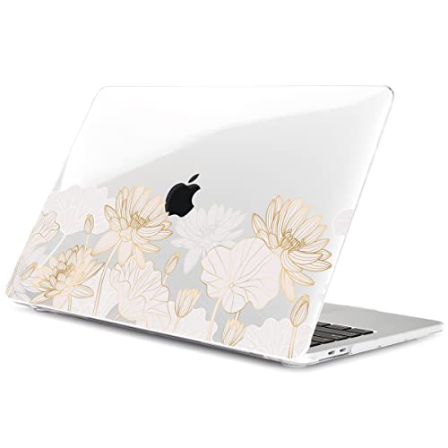 Batianda LumiArt Case for MacBook Pro 13 inch 2020 2022, Wildflower Meadow | Fits Model A2338 M2 M1 A2251 A2289,1.2mm Slim Lightweight Hard Shell Cover, Scratch Resistant,4-in-1 Accessories Bundle - color: Golden lotus